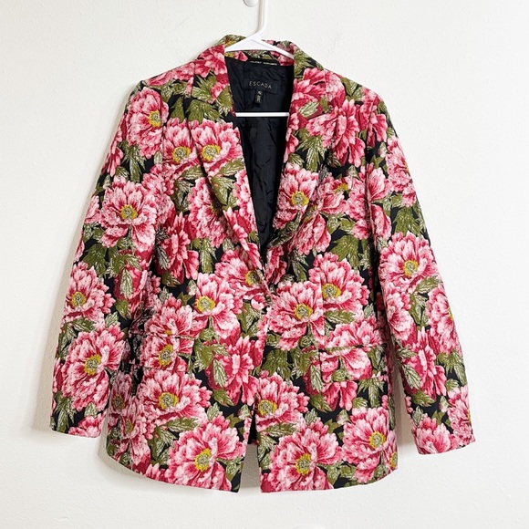 Escada red ruby breeka floral blazer jacket
